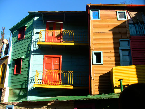 Tourist love to see colorful buildings in La Boca